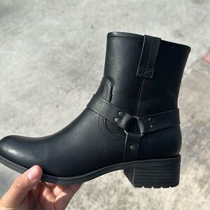Faux leather booties
